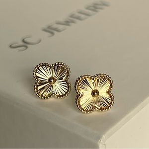 Gold Floral Stud Earrings